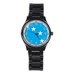 Starry Plough Flag Stainless Steel Round Watch by abbeyz71