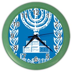 Emblem Of Israel Color Wall Clocks by abbeyz71