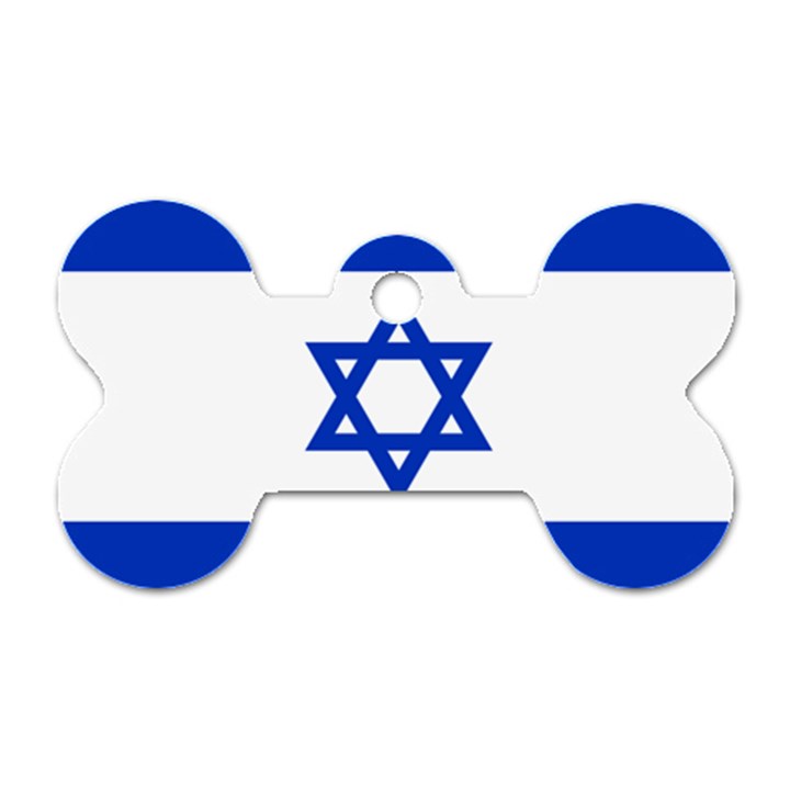Flag of Israel Dog Tag Bone (One Side)