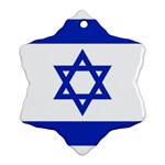Flag of Israel Snowflake Ornament (Two Sides) Front