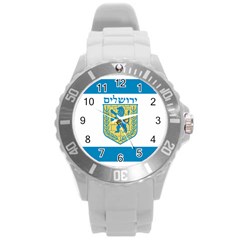 Flag Of Jerusalem Round Plastic Sport Watch (l) by abbeyz71