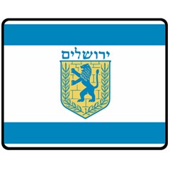 Flag Of Jerusalem Double Sided Fleece Blanket (medium)  by abbeyz71