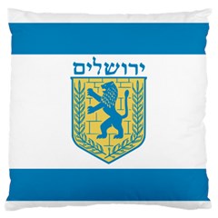 Flag Of Jerusalem Large Flano Cushion Case (one Side) by abbeyz71