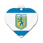 Flag of Jerusalem Dog Tag Heart (One Side) Front
