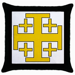 Jerusalem Cross Throw Pillow Case (black) by abbeyz71