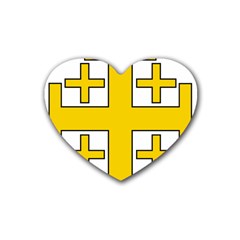 Jerusalem Cross Rubber Coaster (heart) 