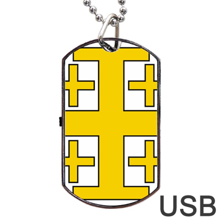 Jerusalem Cross Dog Tag USB Flash (One Side)