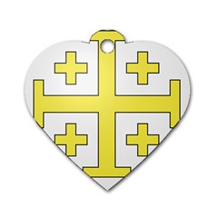 The Arms Of The Kingdom Of Jerusalem  Dog Tag Heart (one Side) by abbeyz71