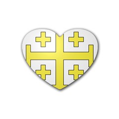 The Arms Of The Kingdom Of Jerusalem Heart Coaster (4 Pack)  by abbeyz71