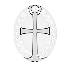 Anchored Cross  Ornament (oval Filigree) by abbeyz71