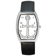 Anchored Cross Barrel Style Metal Watch