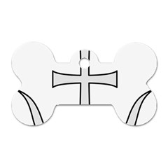 Anchored Cross Dog Tag Bone (One Side)