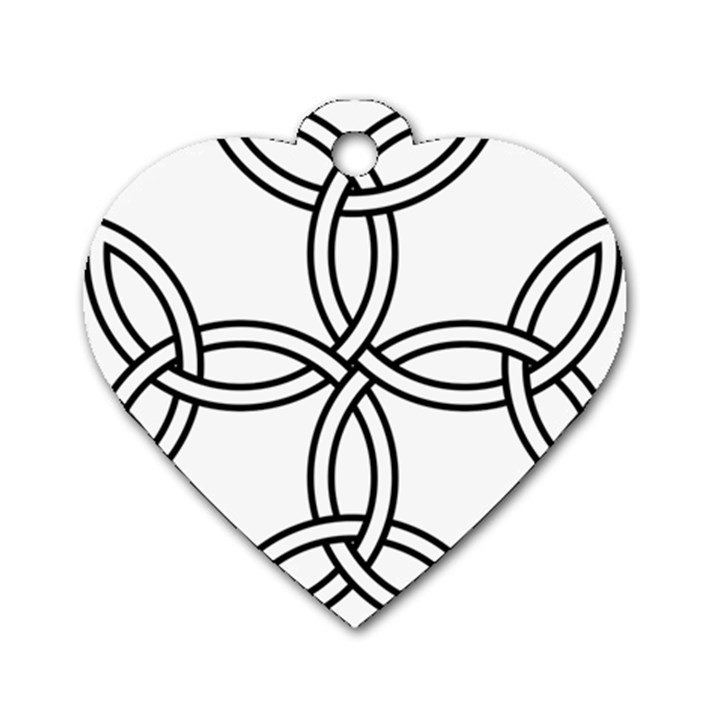 Carolingian Cross Dog Tag Heart (One Side)