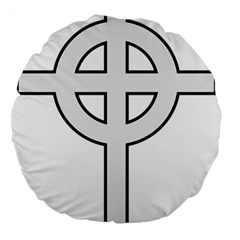 Celtic Cross  Large 18  Premium Flano Round Cushions by abbeyz71