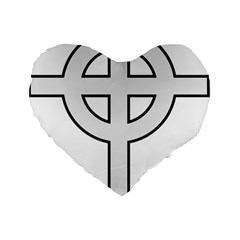 Celtic Cross  Standard 16  Premium Heart Shape Cushions by abbeyz71