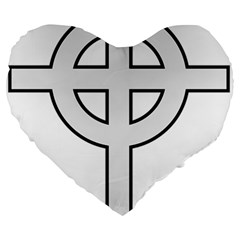 Celtic Cross  Large 19  Premium Heart Shape Cushions by abbeyz71