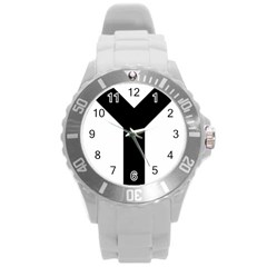 Forked Cross Round Plastic Sport Watch (l) by abbeyz71