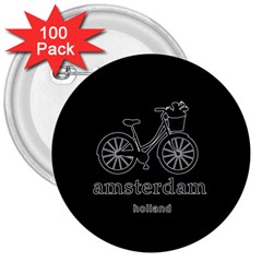 Amsterdam 3  Buttons (100 Pack)  by Valentinaart