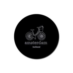 Amsterdam Rubber Round Coaster (4 Pack)  by Valentinaart