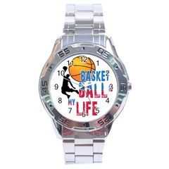Basketball Is My Life Stainless Steel Analogue Watch by Valentinaart