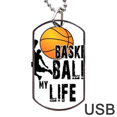 Basketball Is My Life Dog Tag Usb Flash (one Side) by Valentinaart