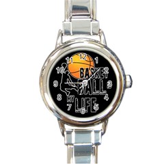 Basketball Is My Life Round Italian Charm Watch by Valentinaart