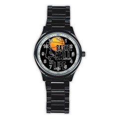 Basketball Is My Life Stainless Steel Round Watch by Valentinaart