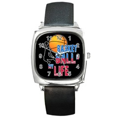 Basketball Is My Life Square Metal Watch by Valentinaart