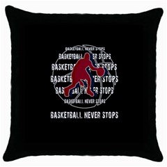 Basketball Never Stops Throw Pillow Case (black) by Valentinaart