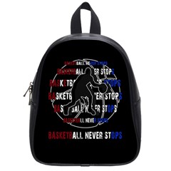 Basketball Never Stops School Bags (small)  by Valentinaart