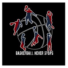 Basketball Never Stops Large Satin Scarf (square) by Valentinaart