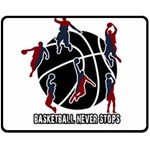 Basketball never stops Double Sided Fleece Blanket (Medium)  58.8 x47.4  Blanket Back