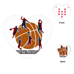 Basketball Never Stops Playing Cards (heart)  by Valentinaart