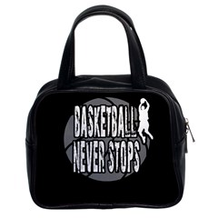 Basketball Never Stops Classic Handbags (2 Sides) by Valentinaart