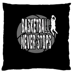 Basketball Never Stops Large Flano Cushion Case (one Side) by Valentinaart