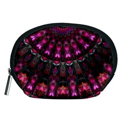 Pink Vortex Half Kaleidoscope  Accessory Pouches (medium)  by KirstenStar