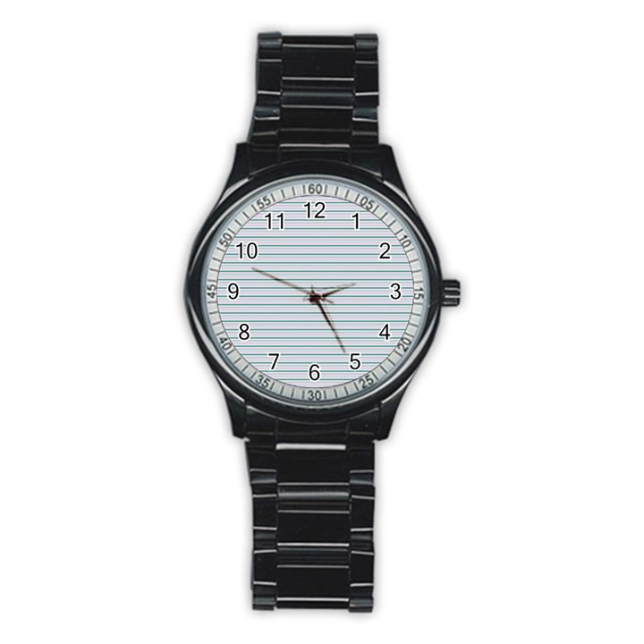 Decorative line pattern Stainless Steel Round Watch