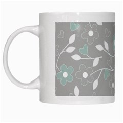 Floral Pattern White Mugs by Valentinaart