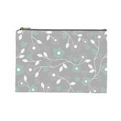 Floral Pattern Cosmetic Bag (large)  by Valentinaart