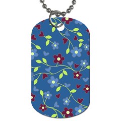 Floral Pattern Dog Tag (two Sides) by Valentinaart