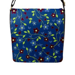 Floral Pattern Flap Messenger Bag (l)  by Valentinaart