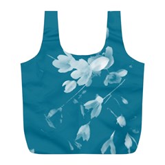 Autumn Crocus Blue Full Print Recycle Bags (l)  by DeneWestUK