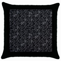 Linear Abstract Black And White Throw Pillow Case (black) by dflcprints