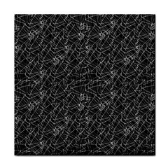 Linear Abstract Black And White Face Towel by dflcprints