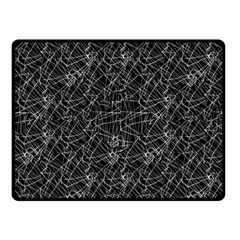 Linear Abstract Black And White Fleece Blanket (small)