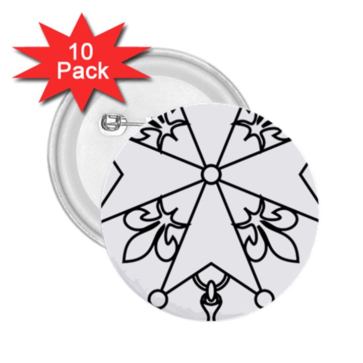 Huguenot cross 2.25  Buttons (10 pack) 