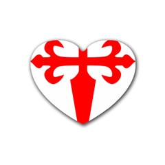 Cross of Saint James  Rubber Coaster (Heart) 