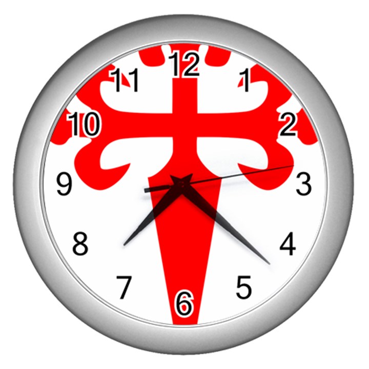 Cross of Saint James Wall Clocks (Silver) 