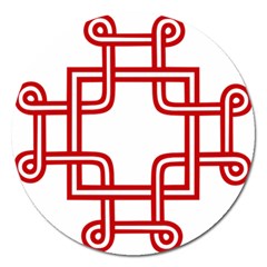 Macedonian Cross Magnet 5  (round) by abbeyz71