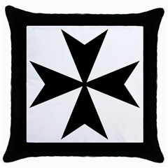 Maltese Cross Throw Pillow Case (black) by abbeyz71